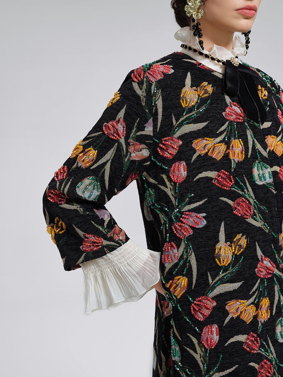 3D Hand-Beaded Statement Jacket