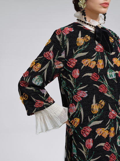 3D Hand-Beaded Statement Jacket