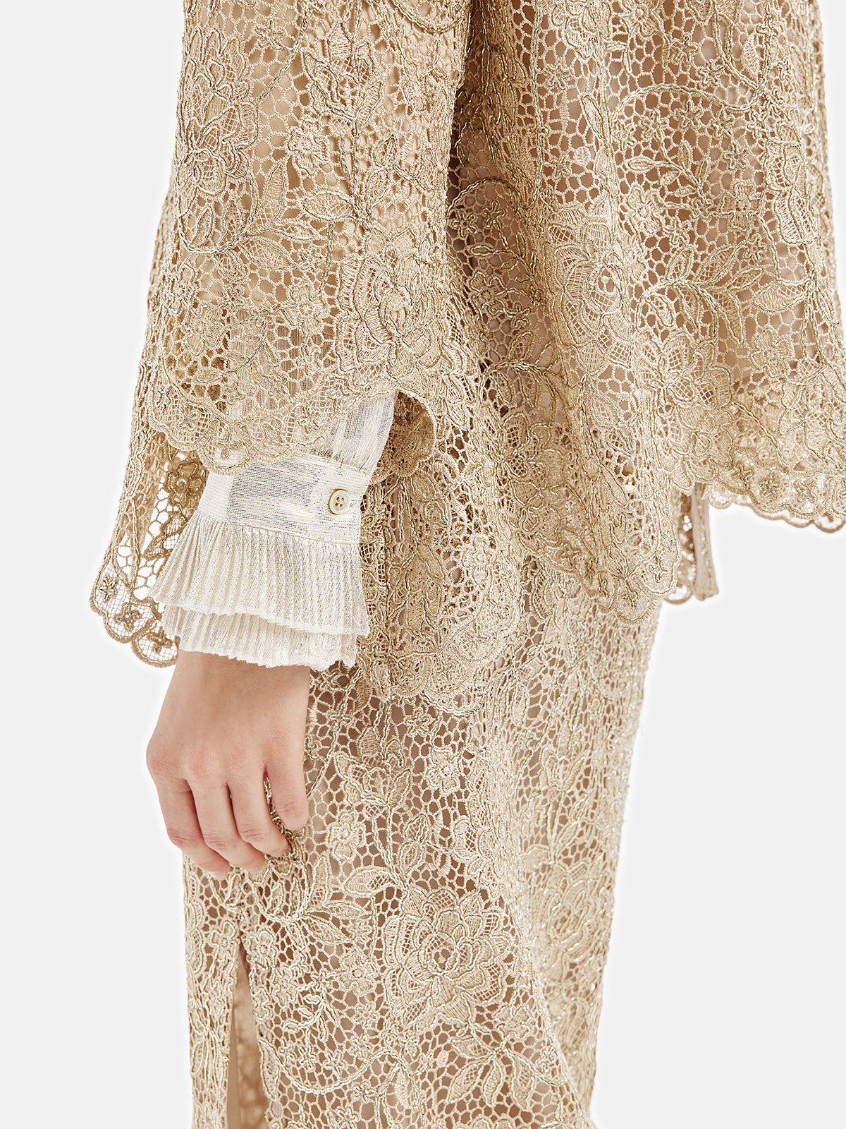 French Gold Lace Beaded Jacket