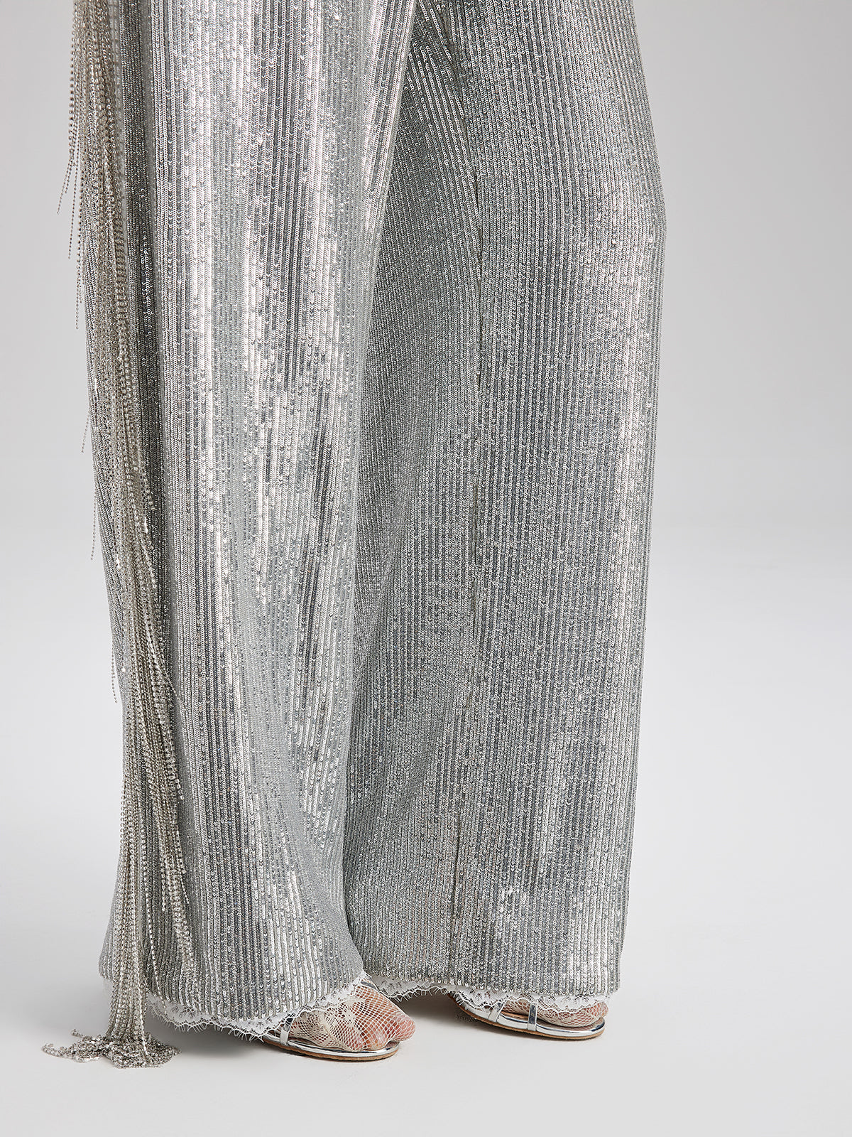Final Sale | Sequin Lace Tassel Beaded Pants