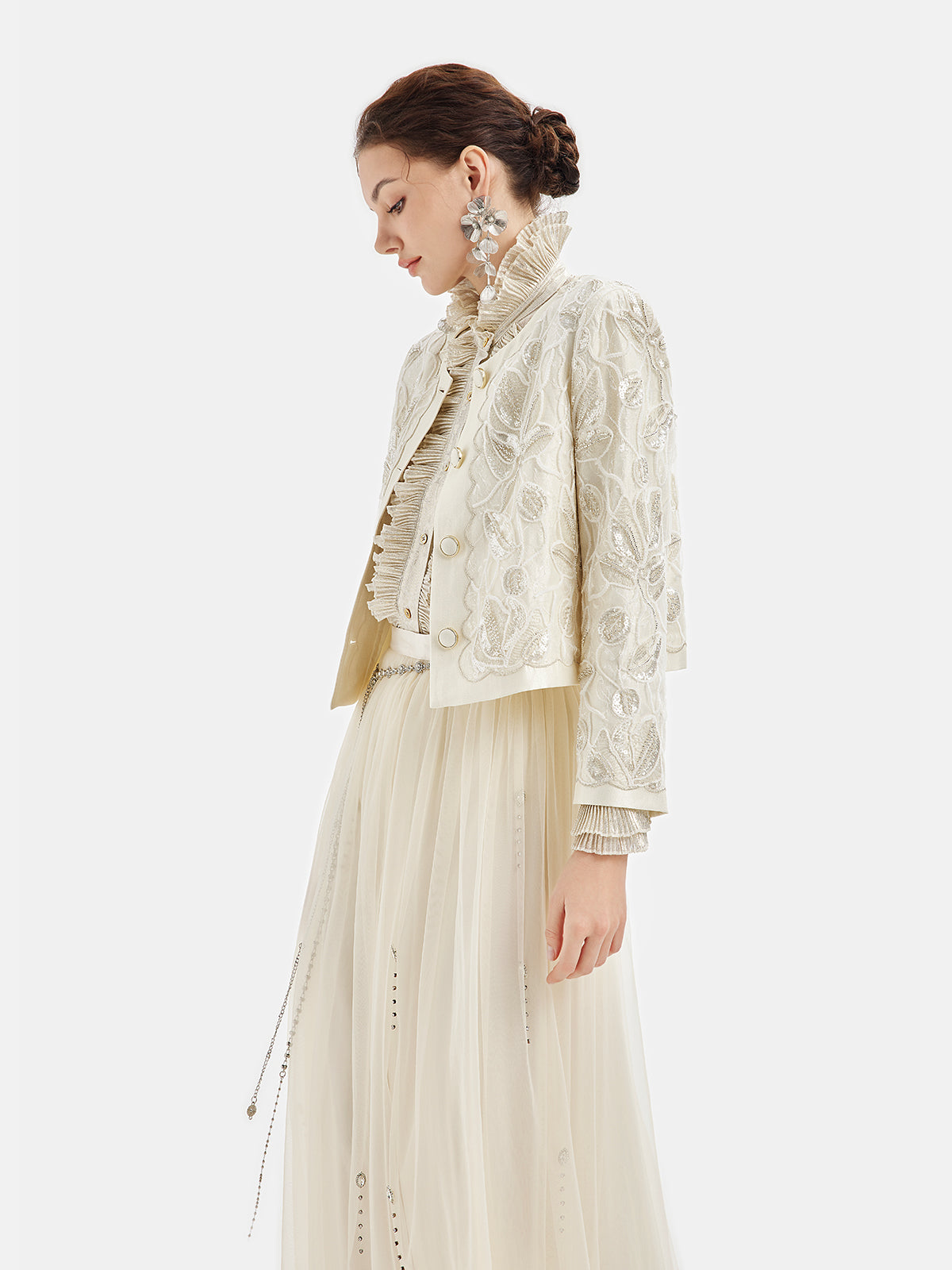 Relief Embroidered Court Jewel Jacket