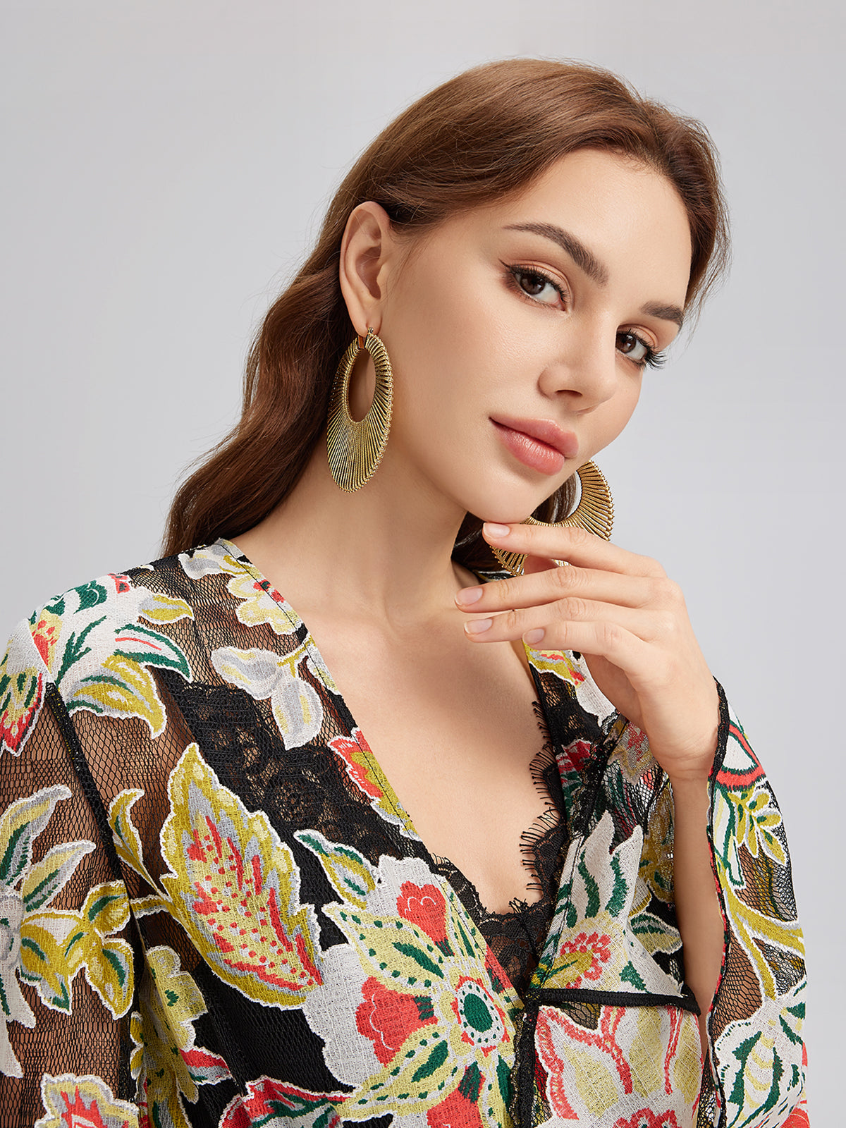 Sculpted Fan Statement Earrings