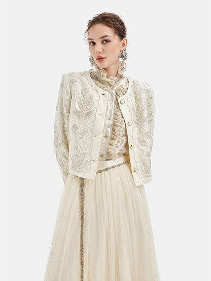 Relief Embroidered Court Jewel Jacket