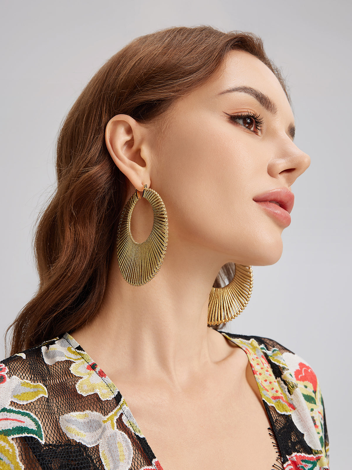 Sculpted Fan Statement Earrings