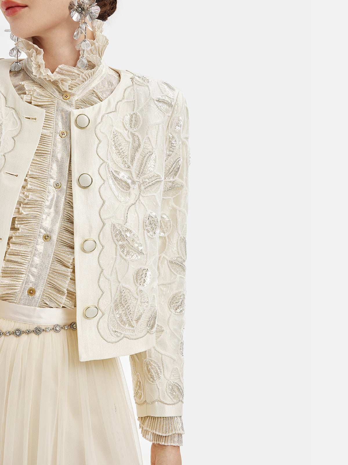 Relief Embroidered Court Jewel Jacket