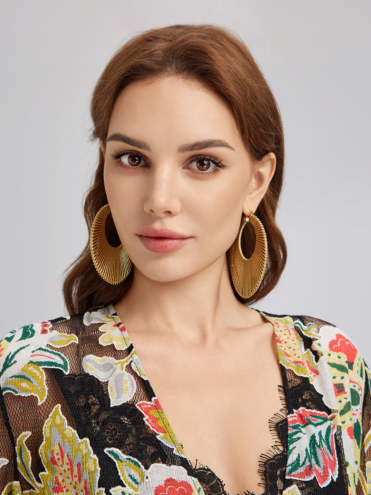 Sculpted Fan Statement Earrings