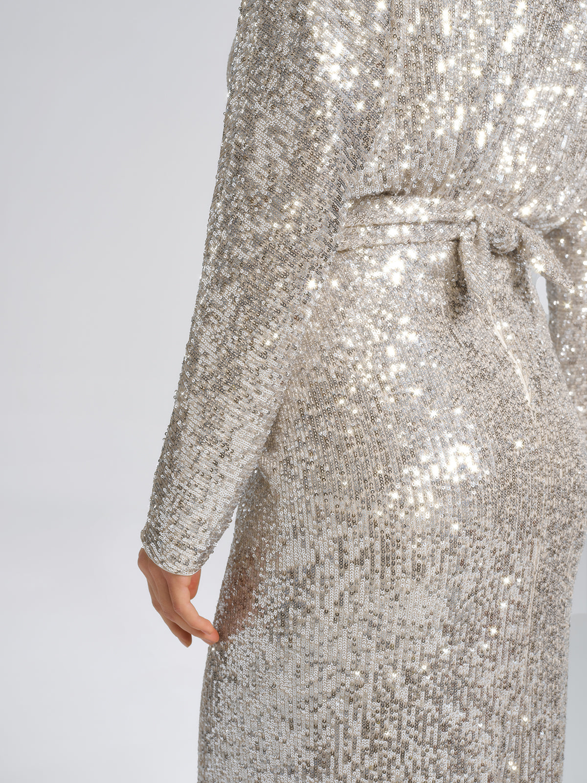 Elegant V-Neck Sequin Dress