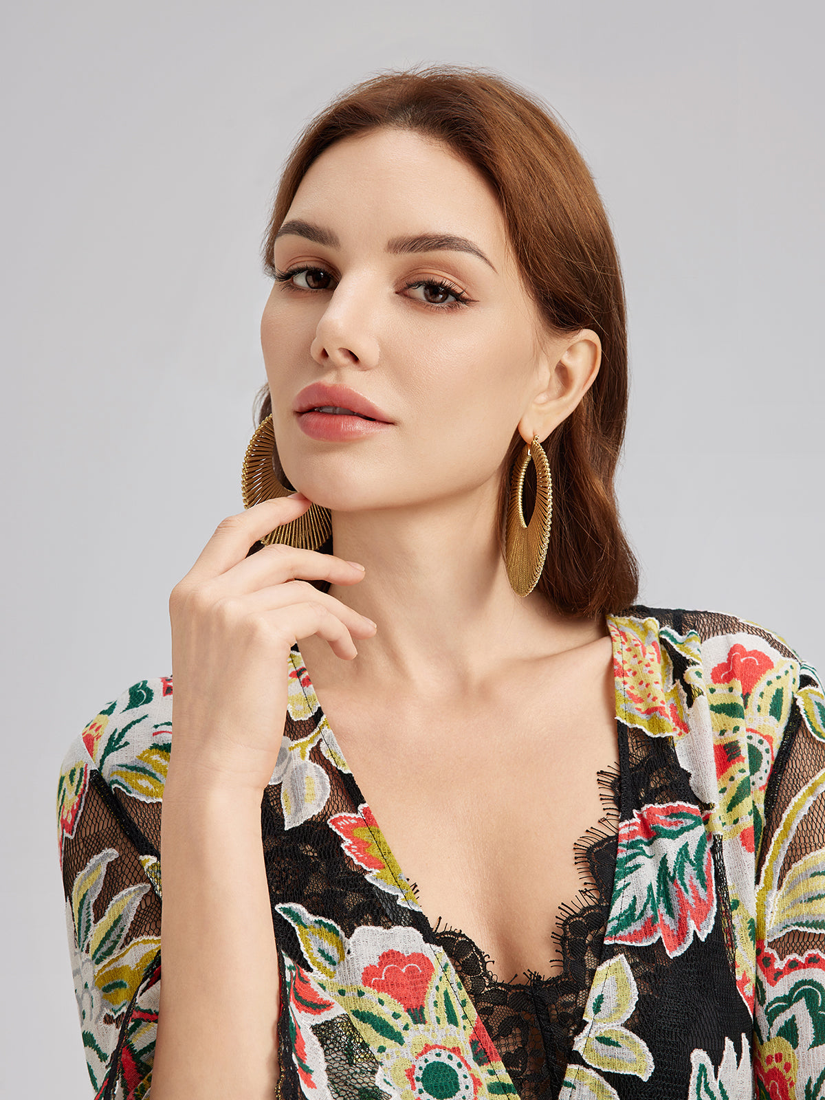 Sculpted Fan Statement Earrings