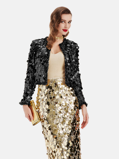 Gold Sequin Short Jacket