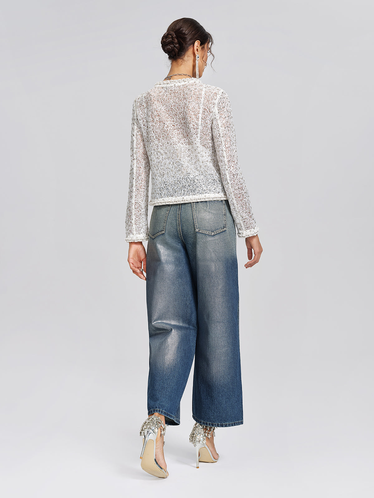 Sparkle Lace Beaded Trim Jacket