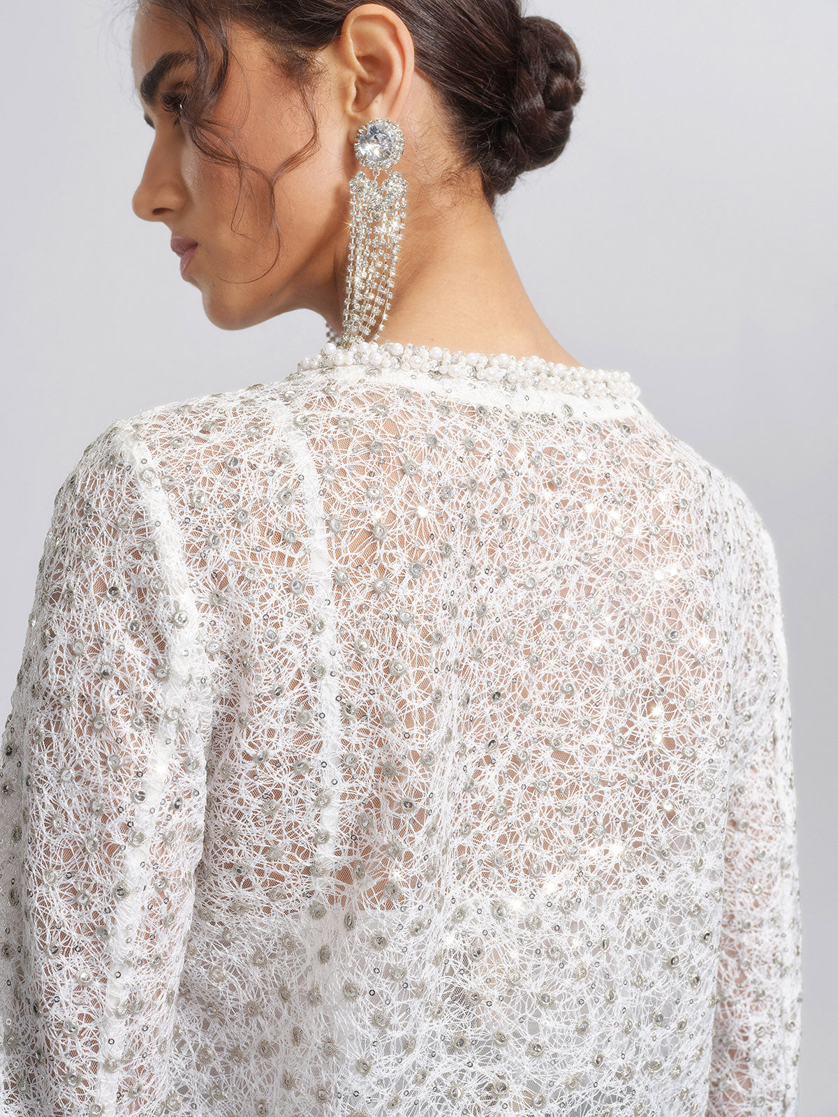 Sparkle Lace Beaded Trim Jacket