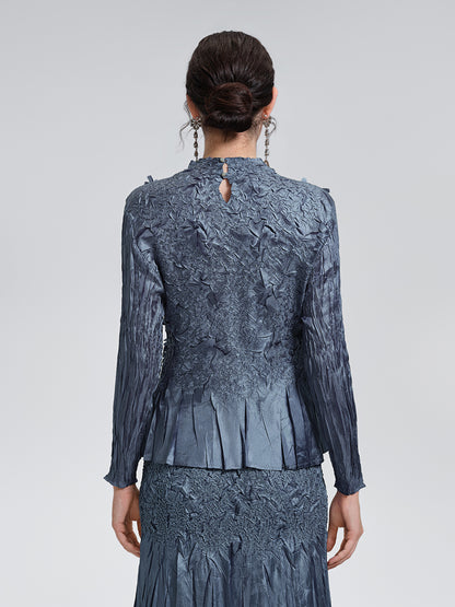 Handcrafted Pleated Texture Beaded Set