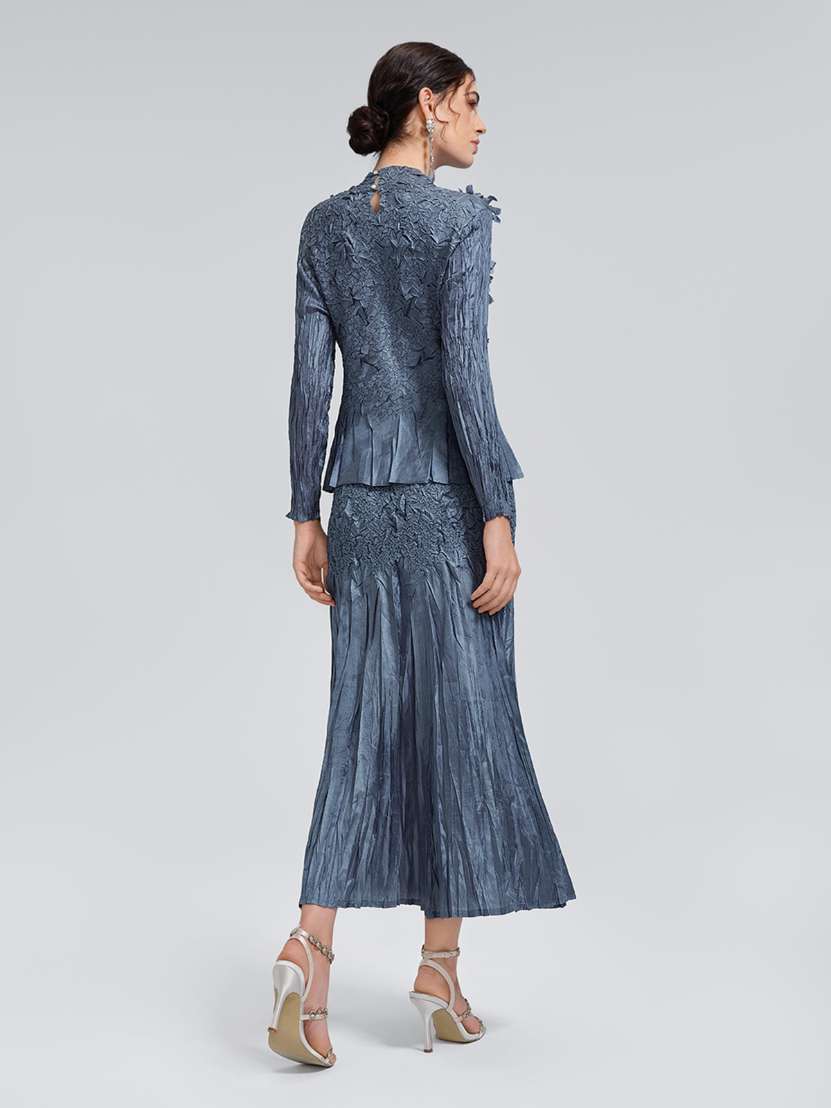 Handcrafted Pleated Texture Beaded Set