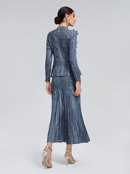 Handcrafted Pleated Texture Beaded Set