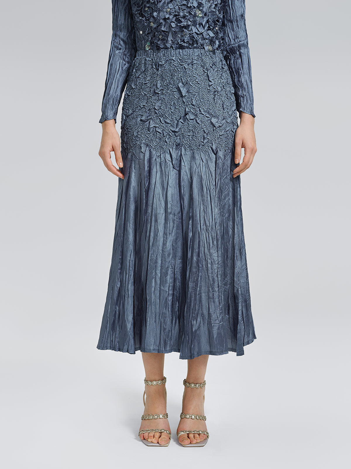 Handcrafted Pleated Texture Beaded Set