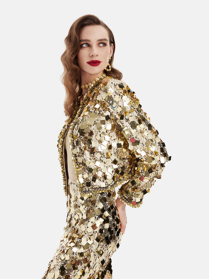 Gold Sequin Short Jacket