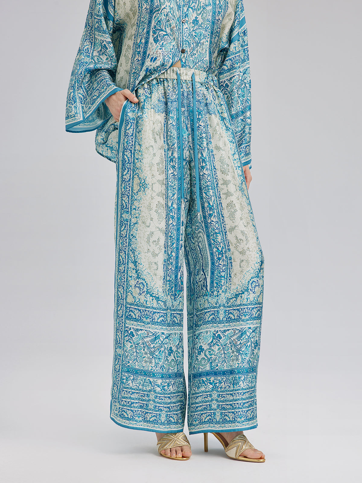Final Sale | Baroque Printed Silk Lounge Set