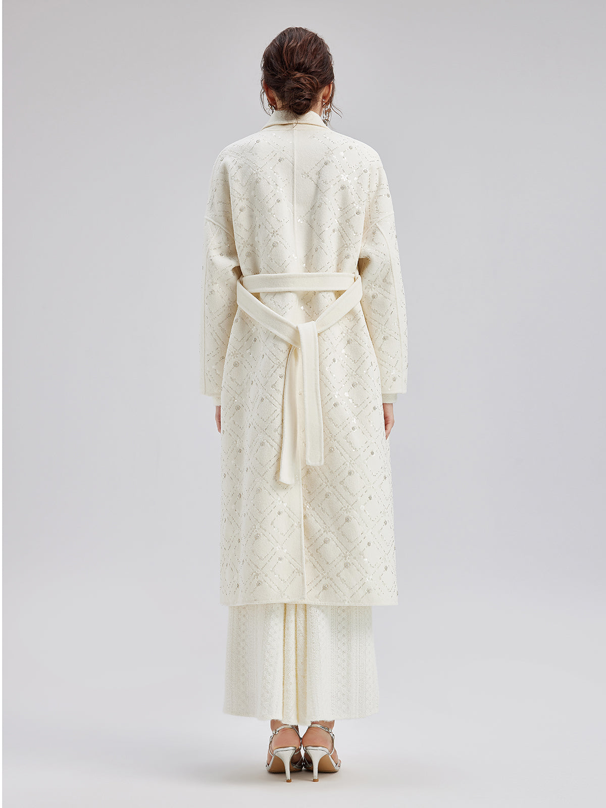 Luxe Beaded Embroidery Wool Coat