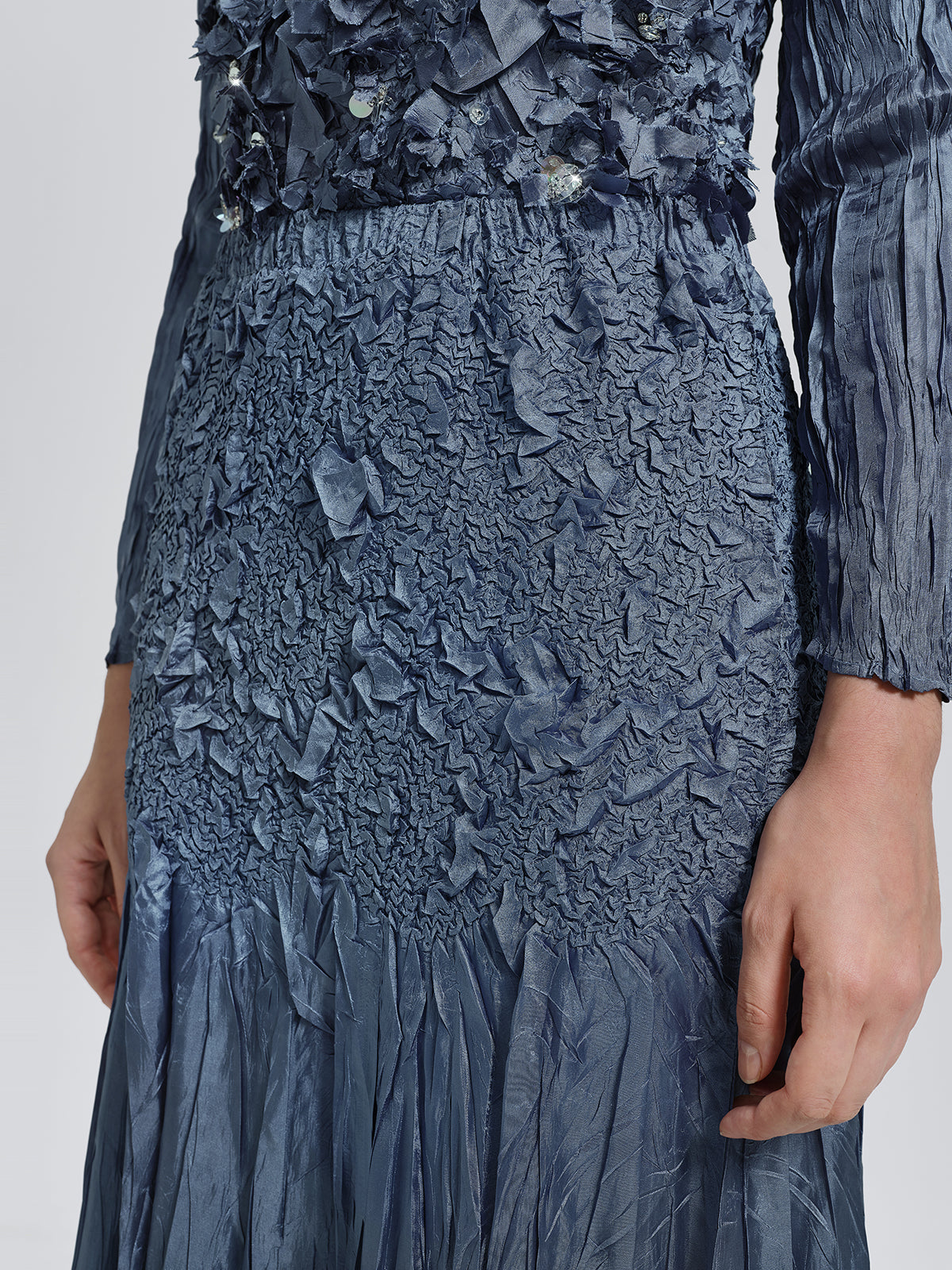 Handcrafted Pleated Texture Beaded Set