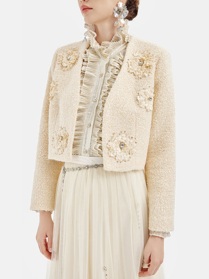 French Wool Handcrafted Sequin Jacket