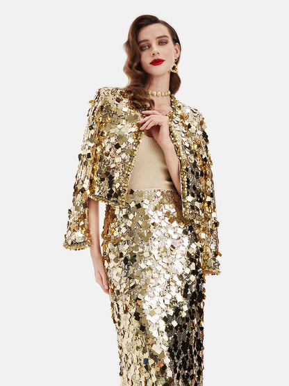 Gold Sequin Short Jacket