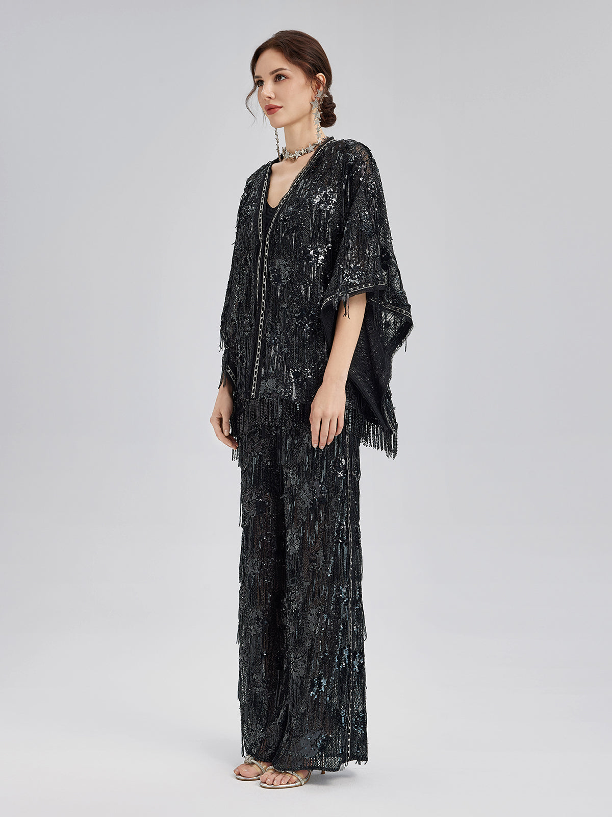 Final Sale | Custom Sequin Fringe Rock Cape