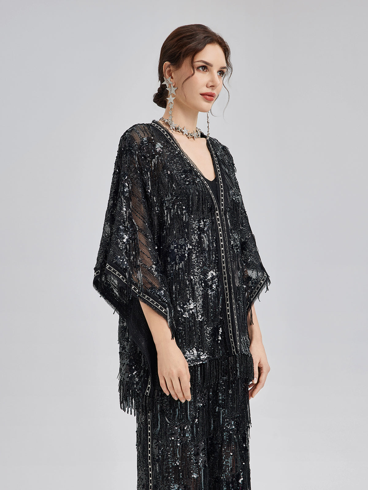 Final Sale | Custom Sequin Fringe Rock Cape
