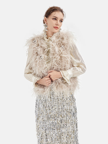 Luxurious Ostrich Feather Vest