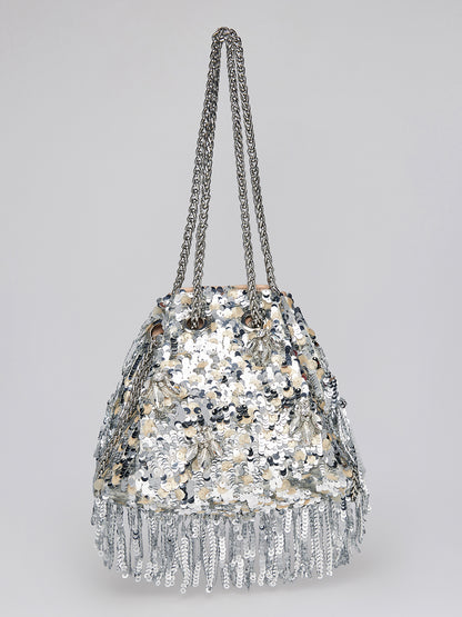 【FREE GIFT】Crystal Fringe Sequin Bucket Bag