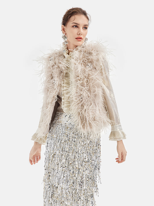 Luxurious Ostrich Feather Vest