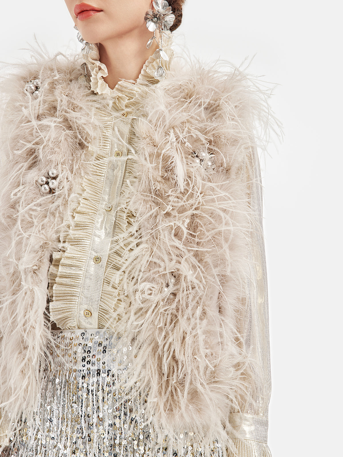 Luxurious Ostrich Feather Vest