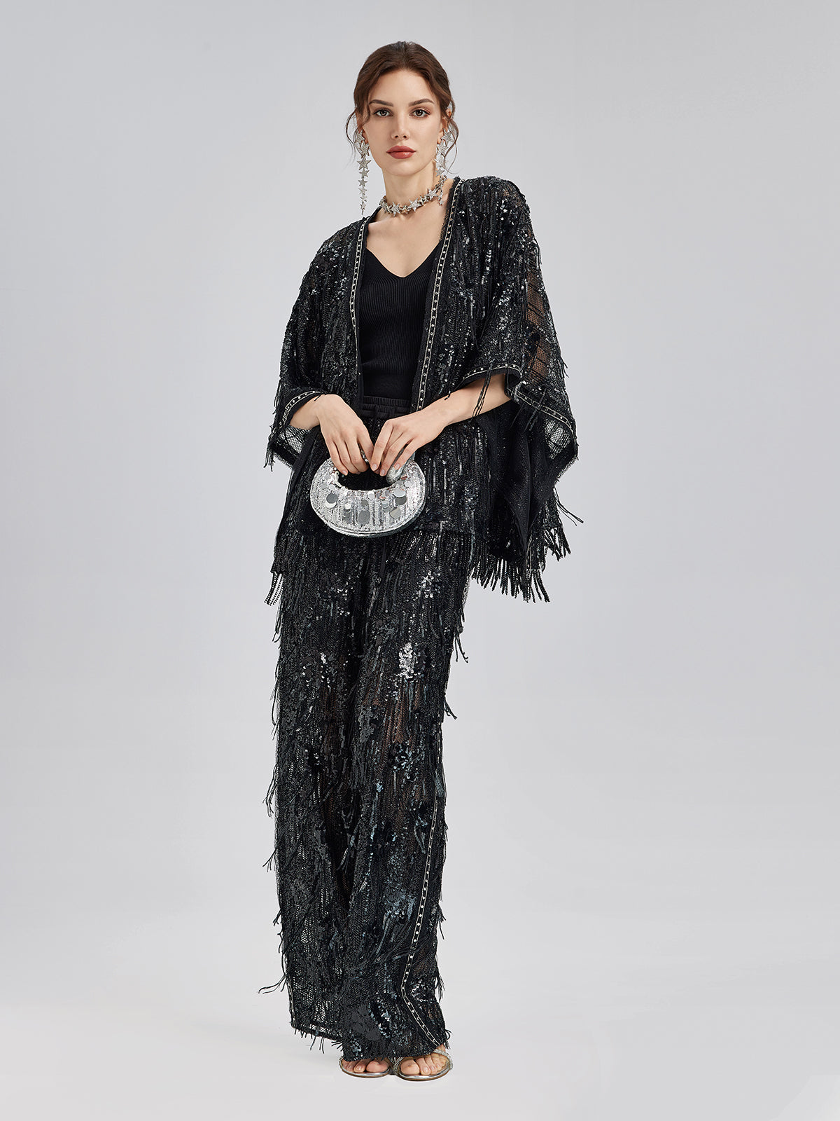 Final Sale | Custom Sequin Fringe Rock Cape