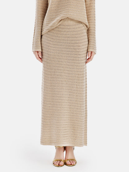 New Zealand Cashmere-Gold Blend Skirt