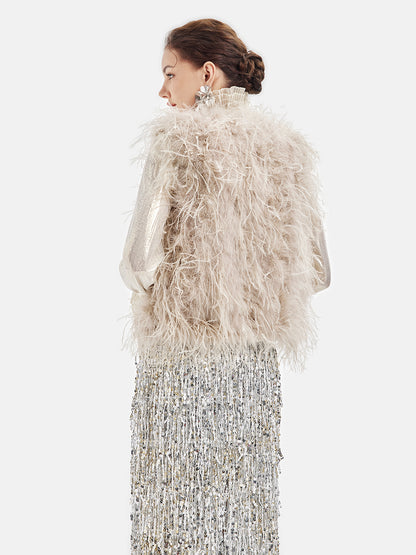 Luxurious Ostrich Feather Vest