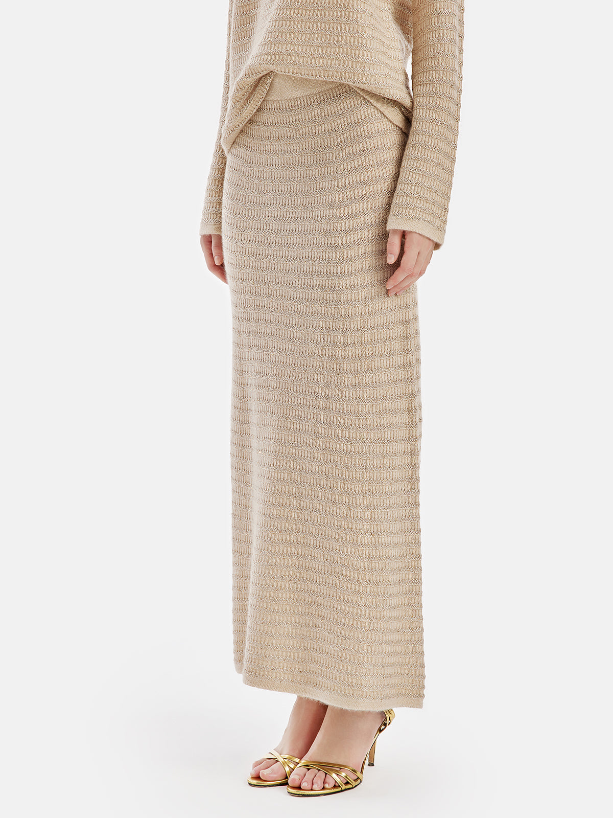 New Zealand Cashmere-Gold Blend Skirt