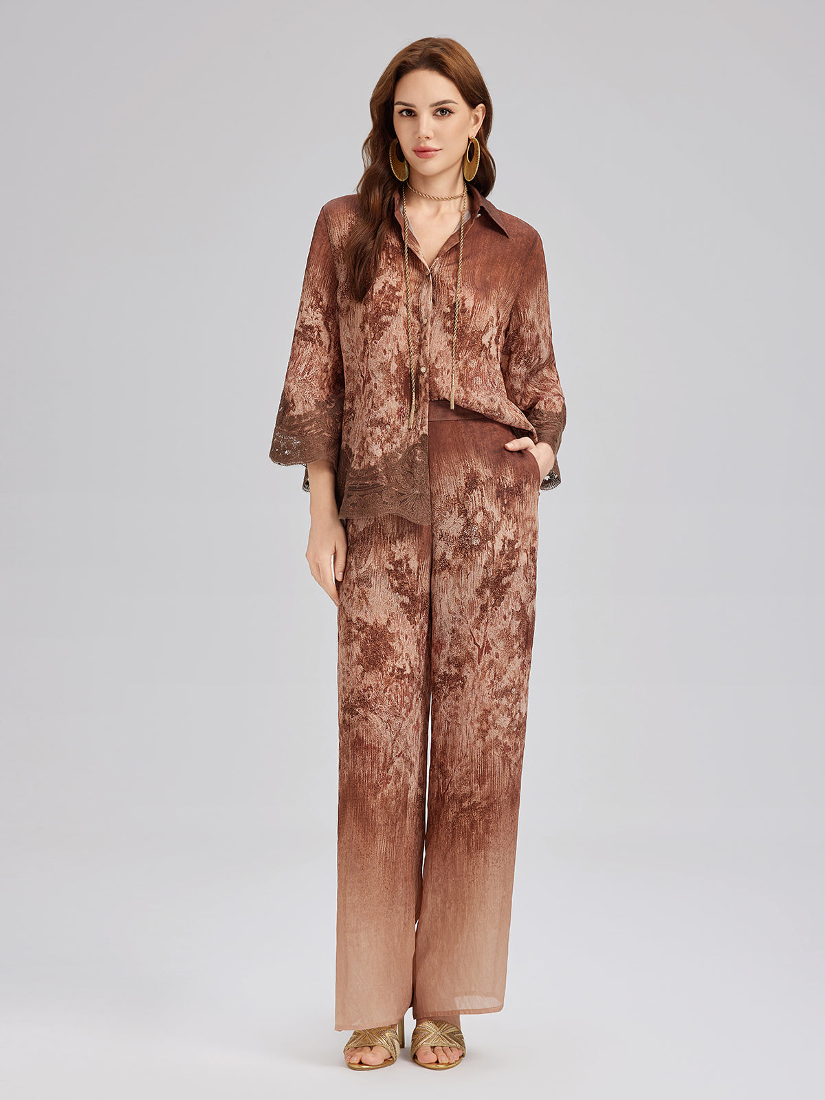 Final Sale | Ombre Lace Panel Shirt