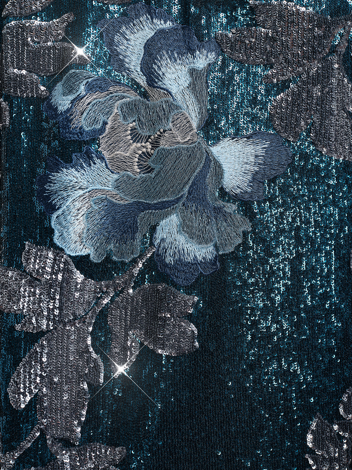 Sequin Embroidered Floral Skirt