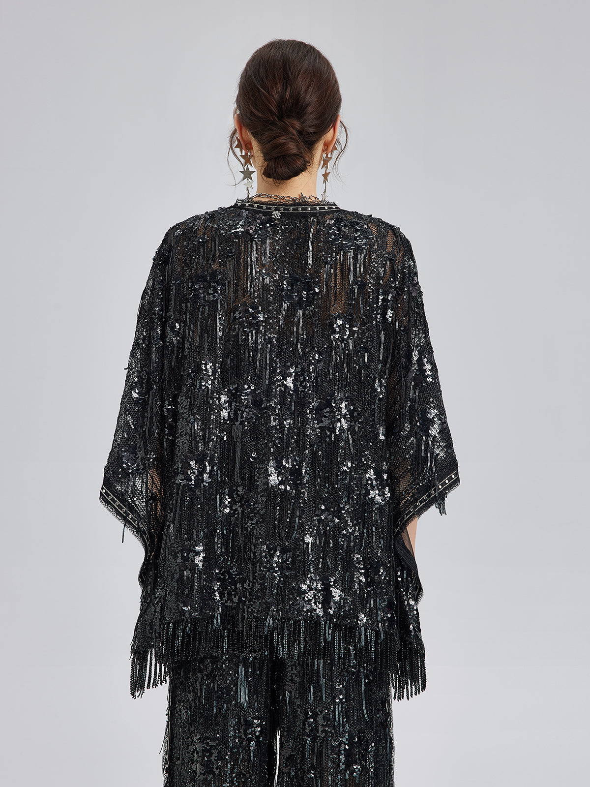 Final Sale | Custom Sequin Fringe Rock Cape