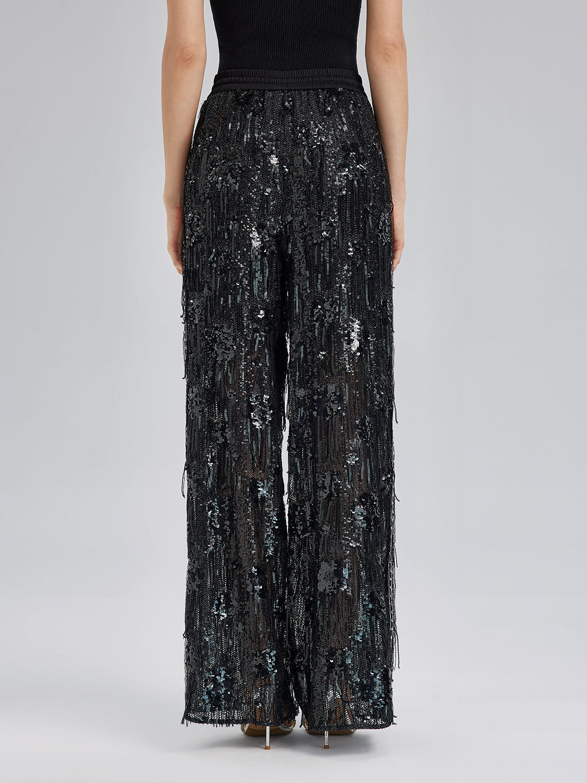 Final Sale | Custom Sequin Fringe Rock Pants