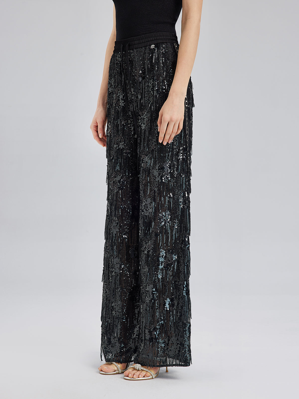 Final Sale | Custom Sequin Fringe Rock Pants