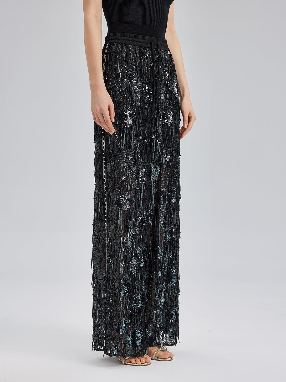 Final Sale | Custom Sequin Fringe Rock Pants