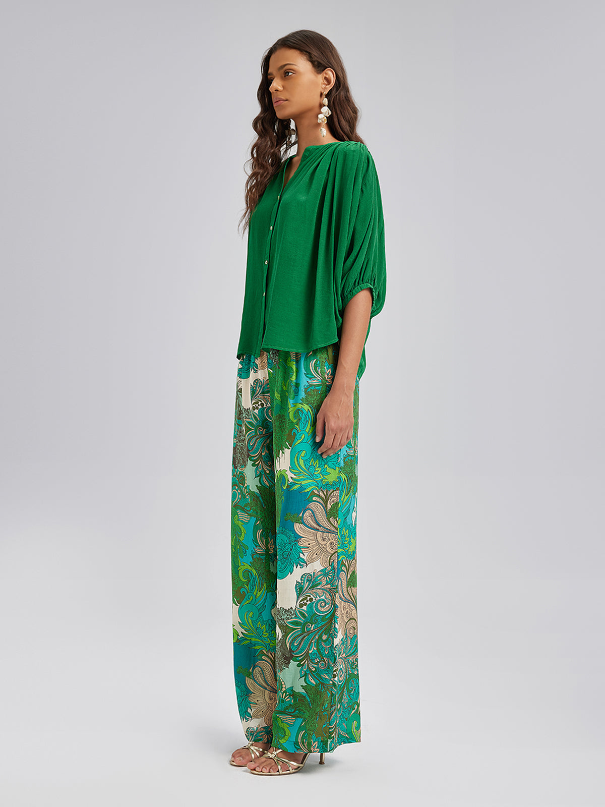 Final Sale | Elastic Waist Floral Printed Ramie Pants