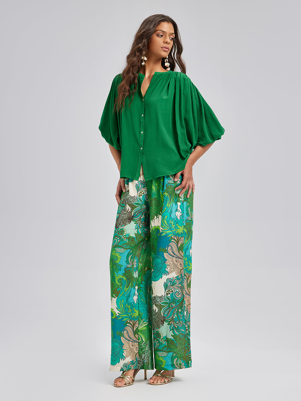 Final Sale | Elastic Waist Floral Printed Ramie Pants
