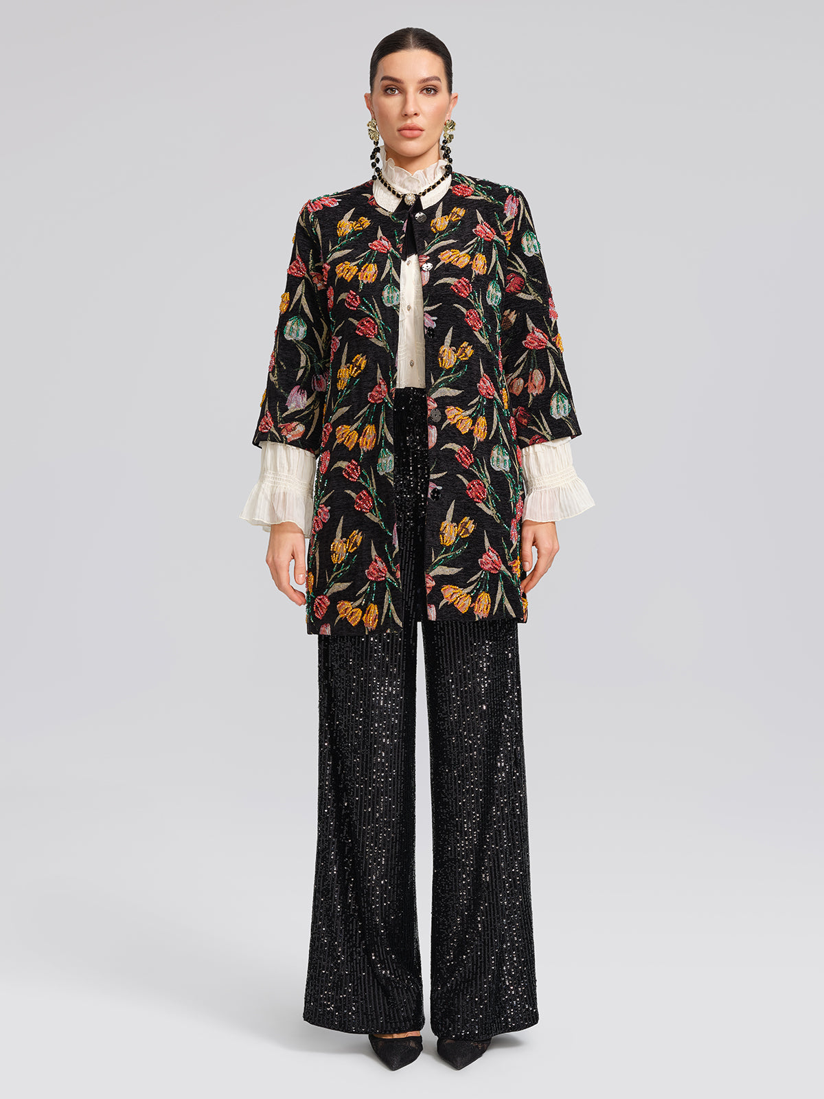 3D Hand-Beaded Statement Jacket