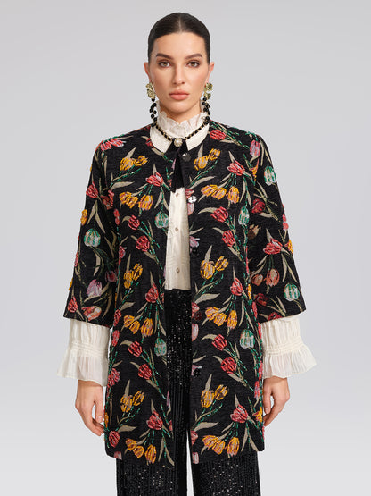 3D Hand-Beaded Statement Jacket