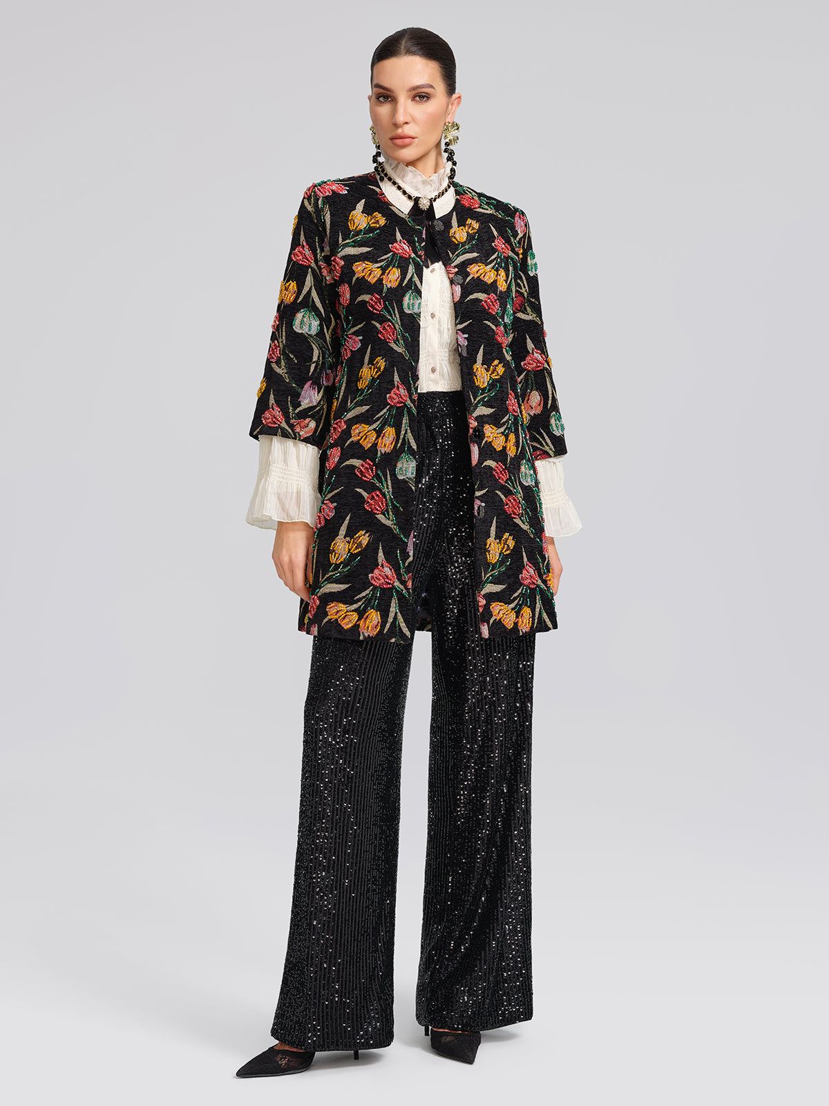 3D Hand-Beaded Statement Jacket