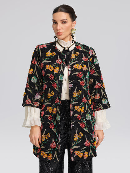 3D Hand-Beaded Statement Jacket