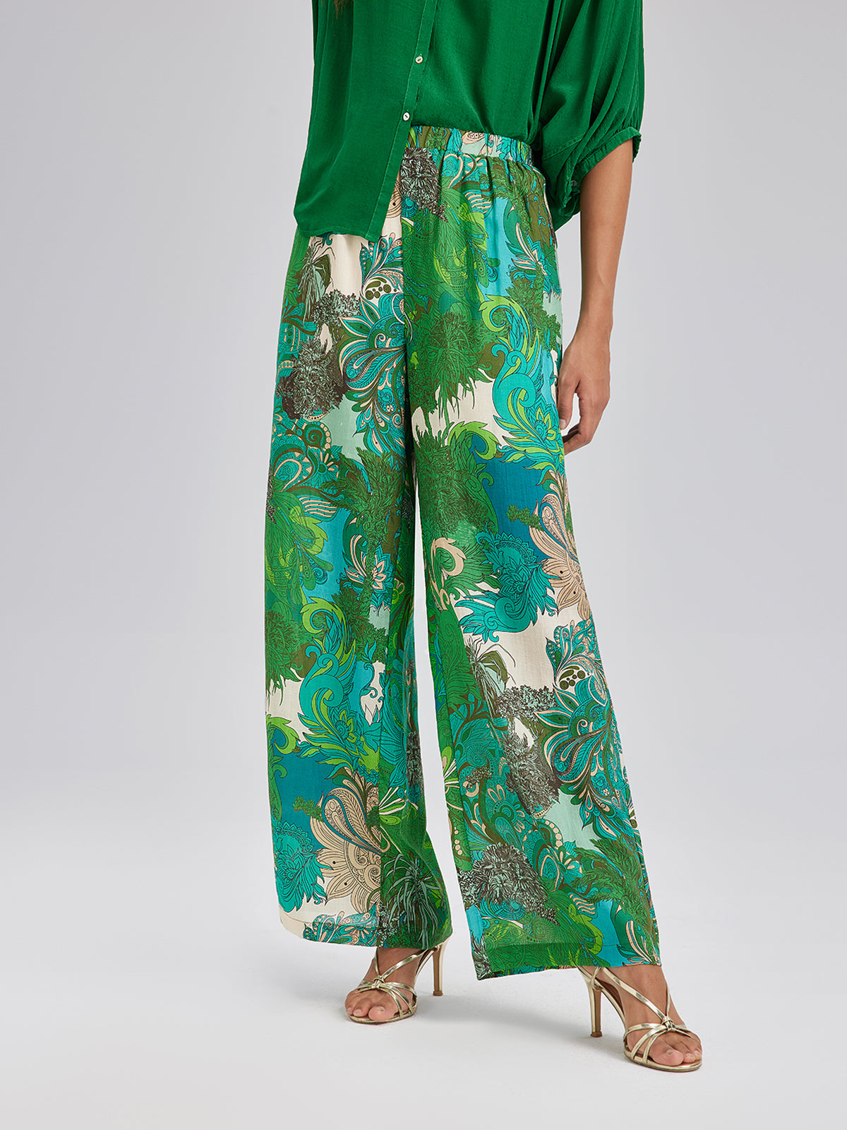 Final Sale | Elastic Waist Floral Printed Ramie Pants