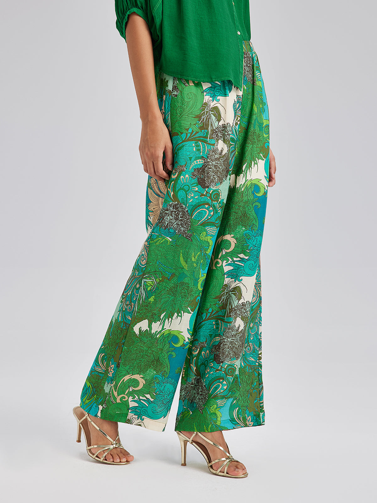 Final Sale | Elastic Waist Floral Printed Ramie Pants