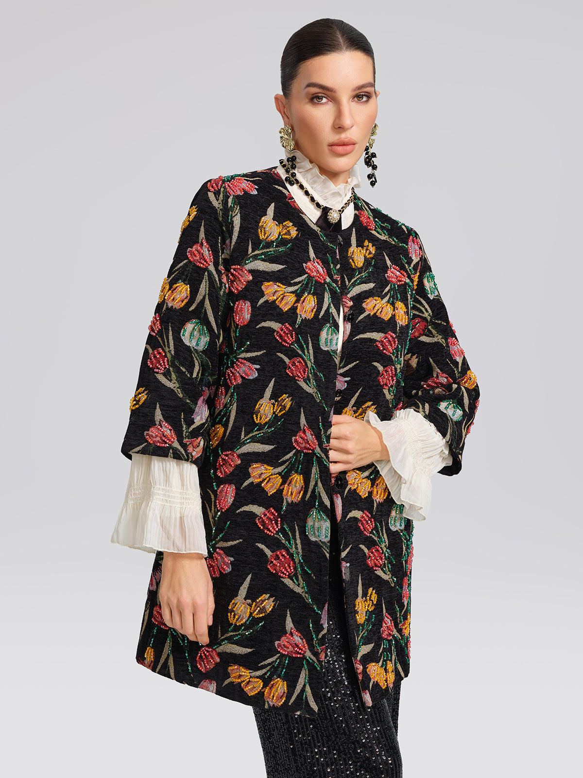 3D Hand-Beaded Statement Jacket